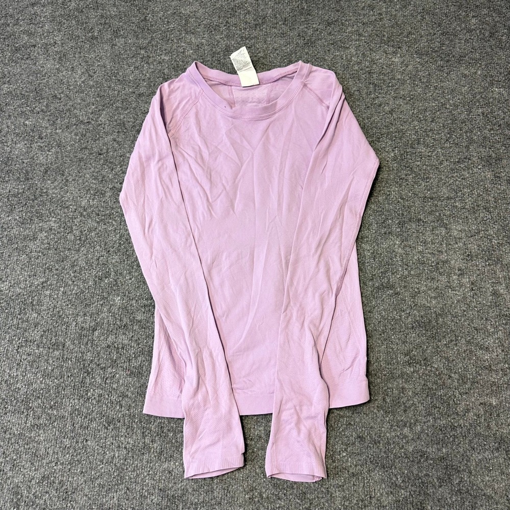 Athleta Top Womens XXS Purple Long Sleeve Seamless Mesh Activewear Thumbholes